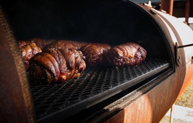 Lamb in the smoker