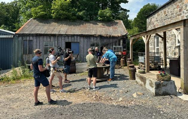 Hairy Bikers at filming at Potterland Farm
